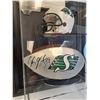 Image 3 : Chris Getzlaf Saskatchewan Roughriders Signed Football & Mini Helmet in Case - 19" x 17" x 9"