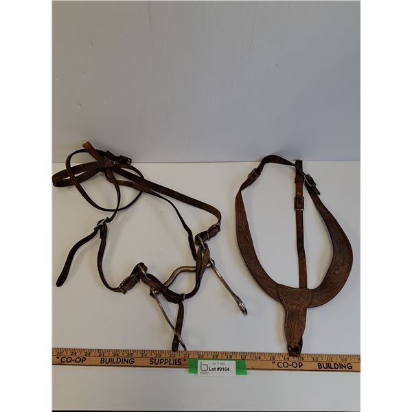 Horse Breast Collar (Approx 16" x 10") & Horse Bridle (approx 26" x 6")