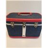 Image 4 : Skyway Vintage Denim & Red Vinyl Trim Travel Case - 14" x 9" x 9"