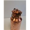 Image 2 : Vintage Copper & Brass Milk Jar w/Handle & Lid - 8" x 4"