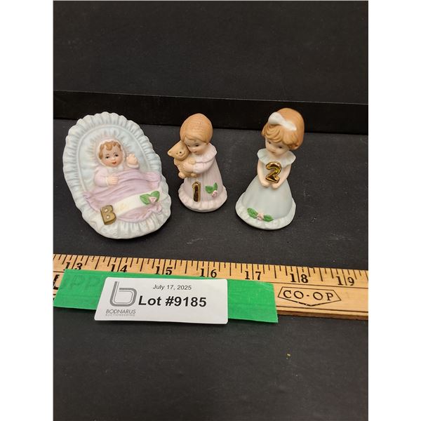 (3) Enesco Birthday Girl Figurine - Baby, 1 2 Years