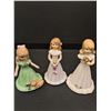 Image 2 : (3) Enesco Birthday Girl Figurine - 7, 8, 9, (9 Has Broken arm)