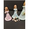 Image 2 : (4) Enesco Birthday Girl Figurine - 9, 10, 14, 15 (14, 10, 9 Have Broken  Arms )