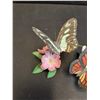 Image 3 : (2) Franklin Mint Collection Butterfly Porcelain Figurines