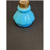 Image 2 : Vintage Dithridge Co Blue Milk Glass Salt Shaker - 3" x 2.5"
