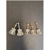 Image 4 : (5) Vintage Clear Glass Furniture Pull Knobs - Assorted Sizes
