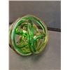 Image 2 : Art Glass Green & Yellow Spiral - 6" Diameter