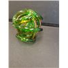 Image 3 : Art Glass Green & Yellow Spiral - 6" Diameter