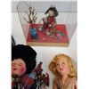 Image 5 : (6) Vintage Blinking Eye Dolls From Around the World & Asian Figurine Display Set