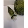 Image 4 : (2) Vintage Italy Empoli Green Glass Hobnail Genie Bottle Decanter - 22" Tall