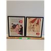 Image 1 : (2) Vintage Coca Cola Magazine Picture in Frame - 9.5" x 11"