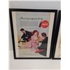 Image 2 : (2) Vintage Coca Cola Magazine Picture in Frame - 9.5" x 11"