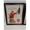 Image 2 : (2) Vintage Coca Cola Magazine Picture in Frame - 9.5" x 11"