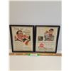 Image 1 : (2) Vintage Coca Cola Magazine Picture in Frame - 9.5" x 11"