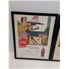 Image 2 : (2) Vintage Coca Cola Magazine Picture in Frame - 9.5" x 11"
