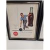 Image 3 : (2) Vintage Coca Cola Magazine Picture in Frame - 9.5" x 11"