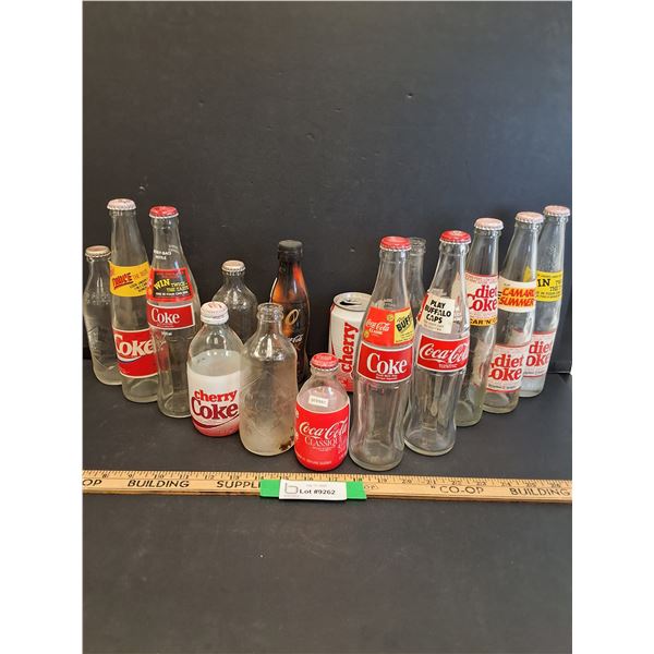 (15) Coca Cola Vintage Glass Bottles & Cans - Assorted
