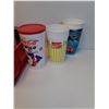 Image 4 : Coca Cola Plastic Pop Flat & Various VIntage Cans & Plastic Collector Cups