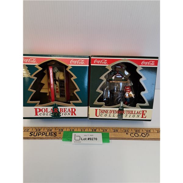 (2) Coca Cola Christmas Tree Ornaments Collection in Boxes