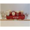 Image 1 : Coca Cola Two Litre Pop Carrying Plastic Flat & Various Glass & Plastic Cup Collection