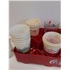 Image 3 : Coca Cola Two Litre Pop Carrying Plastic Flat & Various Glass & Plastic Cup Collection
