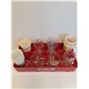 Image 7 : Coca Cola Two Litre Pop Carrying Plastic Flat & Various Glass & Plastic Cup Collection