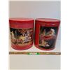 Image 1 : (2) Coca Cola Popcorn Tin Collector Bins - 11" x 10" Each