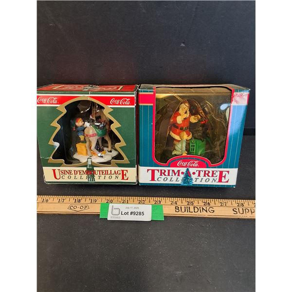 (2) Coca Cola Christmas Tree Ornaments Collection in Boxes