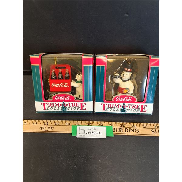 (2) Coca Cola Christmas Tree Ornaments Collection in Boxes