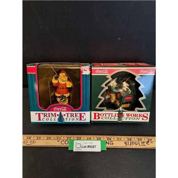 (2) Coca Cola Christmas Tree Ornaments Collection in Boxes