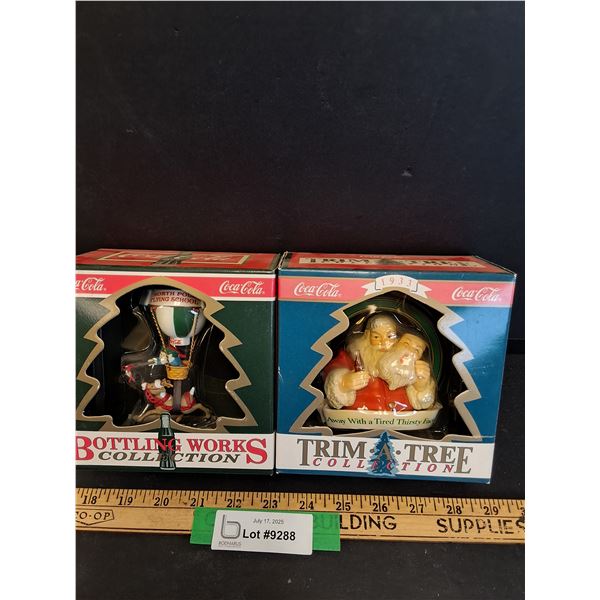 (2) Coca Cola Christmas Tree Ornaments Collection in Boxes