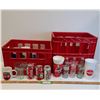 Image 1 : (2) Coca Cola Pop Stacking Flats & Various Glass, Mugs, & Paper Cups Lot