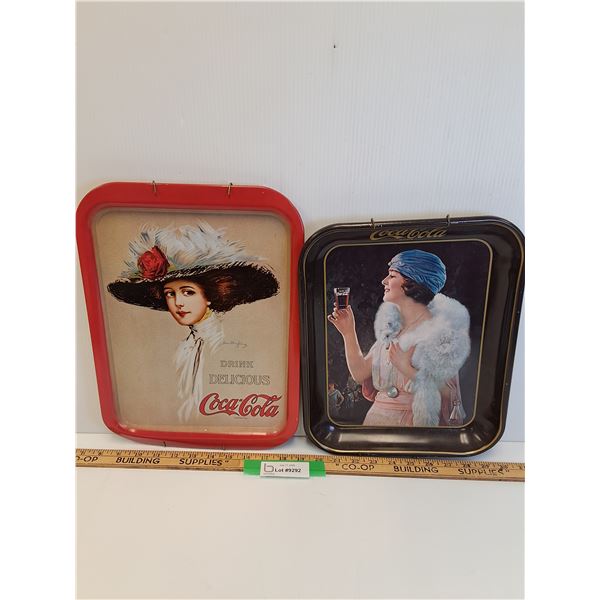 (2) Vintage Style Coca Cola Serving Trays
