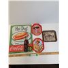 Image 1 : (4) Coca Cola Vintage Style Collector Tin Sign & Serving Trays - Assorted Sizes