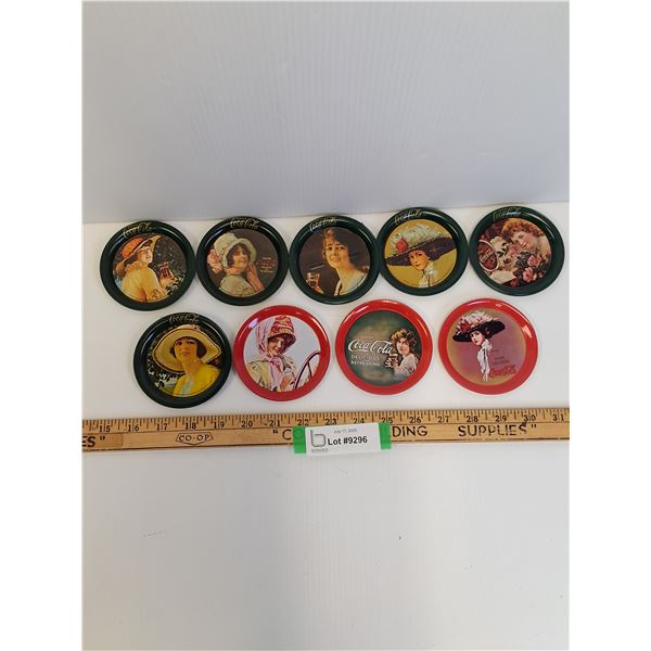 (9) Coca Cola Round Metal Wall Decor - 3.5"