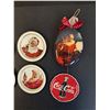 Image 3 : (6) Santa Coca Cola Round Metal Wall Decor & (2) Christmas Decorations