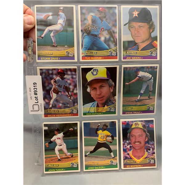 (18) Lot of 1984 Vintage Donruss MLB Baseball Pitchers HOF Stars in Sleeves & Binder