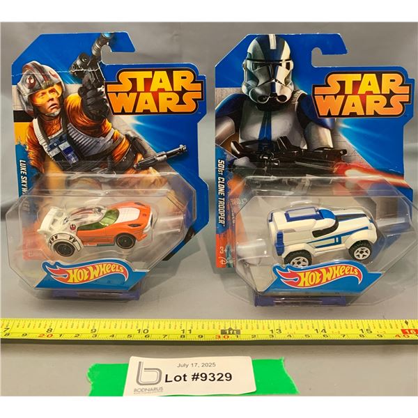(2) Star Wars Hot Wheels Both NIB: Luke Skywalker & 501st Clone Trooper Rare!