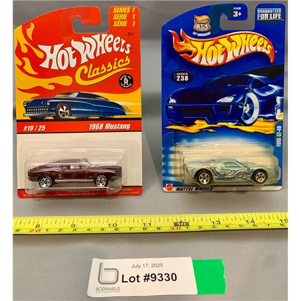 (2) Hot Wheels Cars: Rare Series 1 - 1968 Mustang & 35th Anniversary Ford GT-40