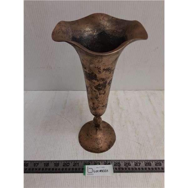 Antique Sterling Silver 12" Vase - One Pound & One Ounce Weight