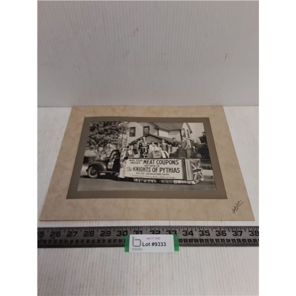 Vintage Knights of Pyhthias, Saskatoon, Sk Unframed Photograph - 13.5" x 10.5"