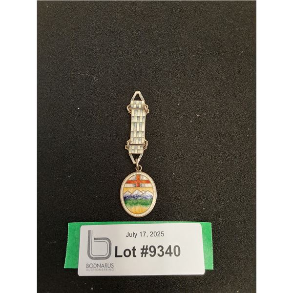 Vintage Sterling Silver Alberta Commemorative 3" Lapel Pin - 8.3g