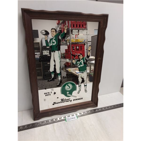 Roughriders "Silver Anniversary Dinner" Commemorative Wall Mirror 22" x 16.5" - PICK UP