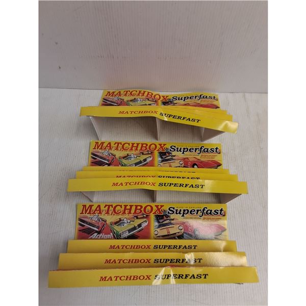 (3) Vintage Matchbox Dinky Car Cardboard Display Stands