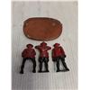 Image 2 : Vintage RCMP Leather Change Purse & 3 Toy RCMP Figurines