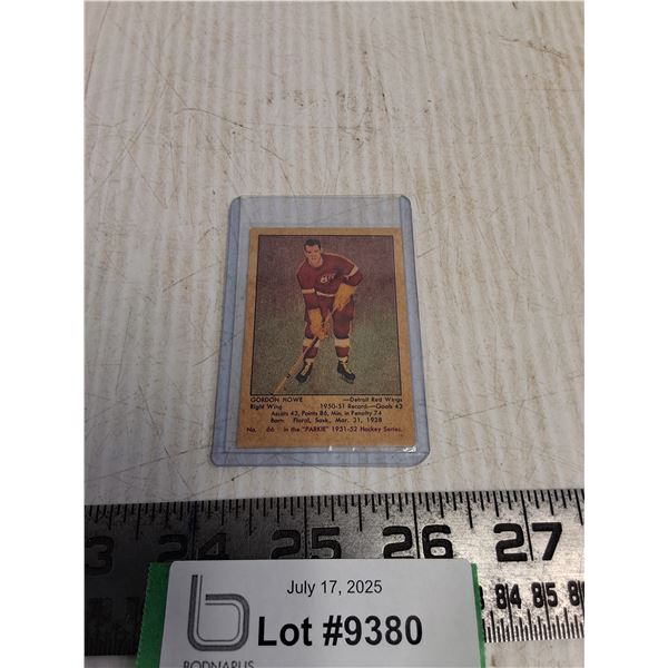 ^ 1950/51 Gordie Howe NHL Rookie Card - Authenticity Not Guaranteed