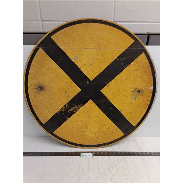 # Railway Crossing Metal Sign - 30" Dia - Pickup Only