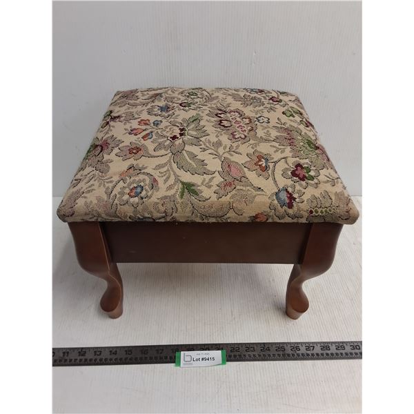 Wooden Upholstered Foot Stool with Storage - 15x15x11"
