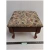 Image 1 : Wooden Upholstered Foot Stool with Storage - 15x15x11"