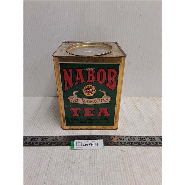 Vintage Nabob Tea Tin - 6x6x7.5"